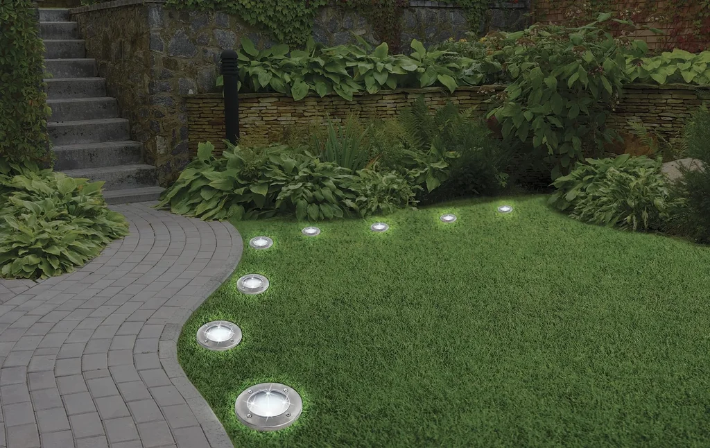 LED Solar Light Disk Lights - 4 pieces