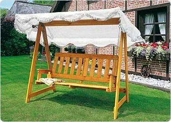 Hollywood swing with white roof