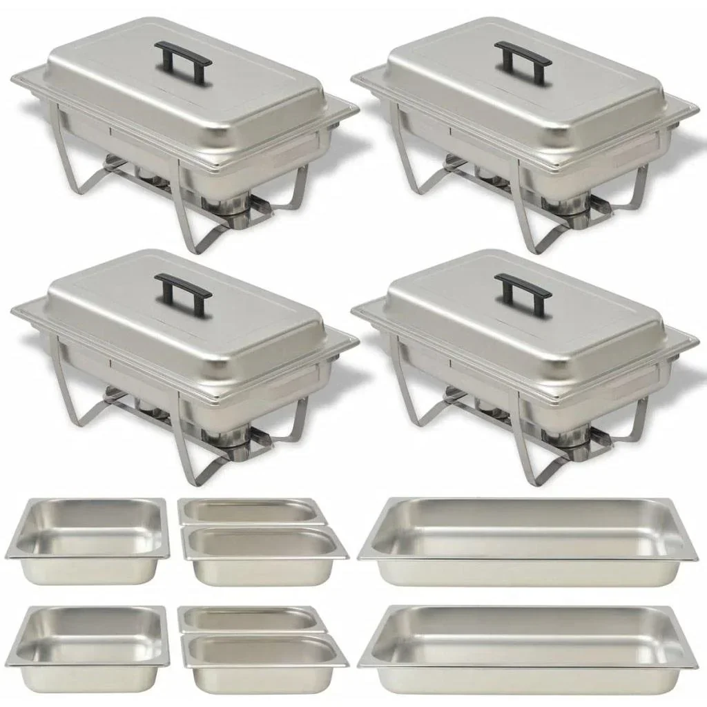 Rechaud set, stainless steel, 4-piece