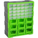 Assortment box small parts magazine 39 drawers green