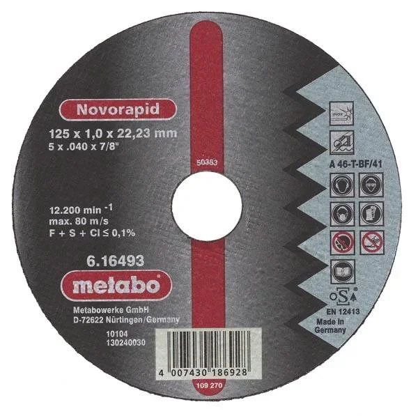 Cutting discs 125 mm, 10 pieces INOX