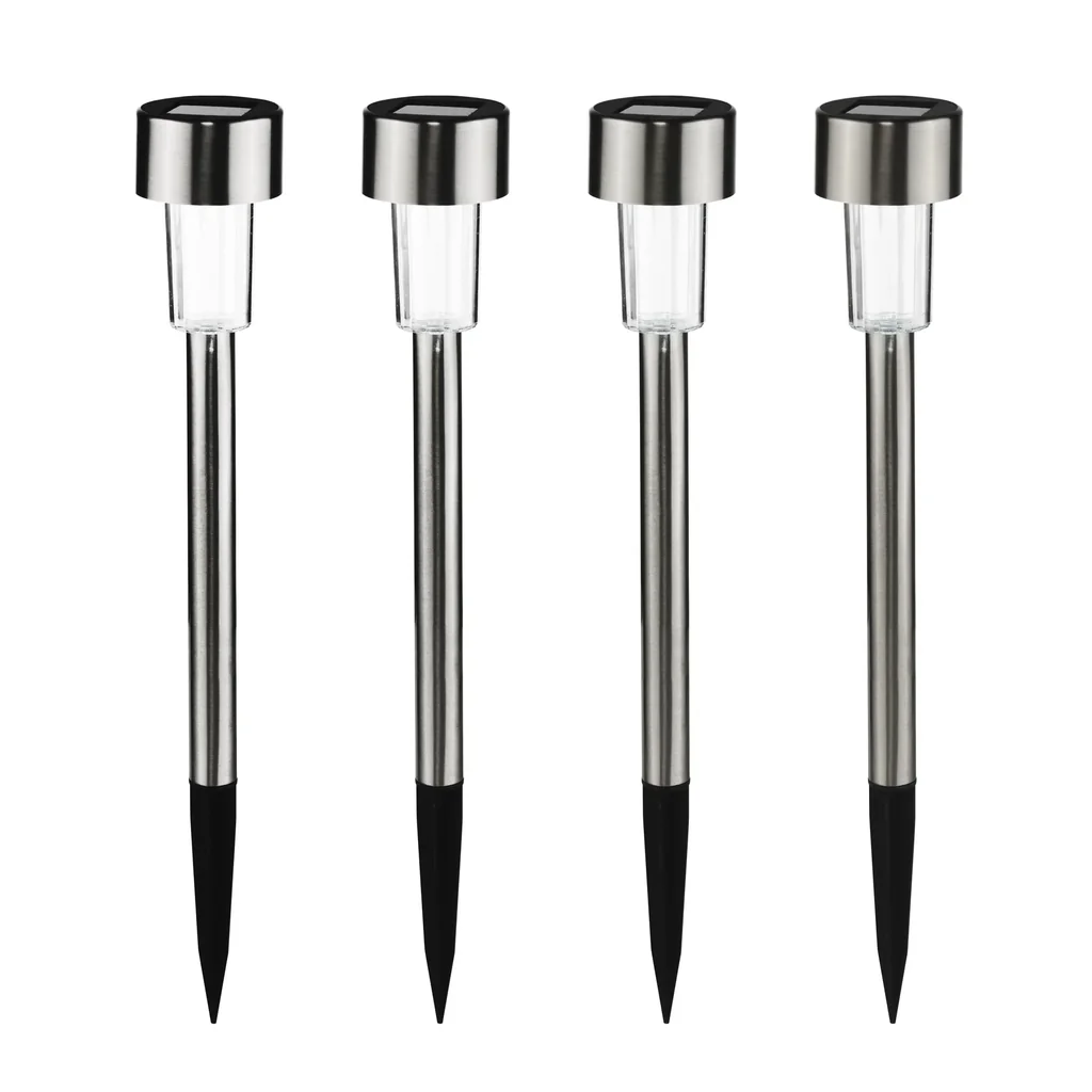 Solar lamp with ground spike, set of 4