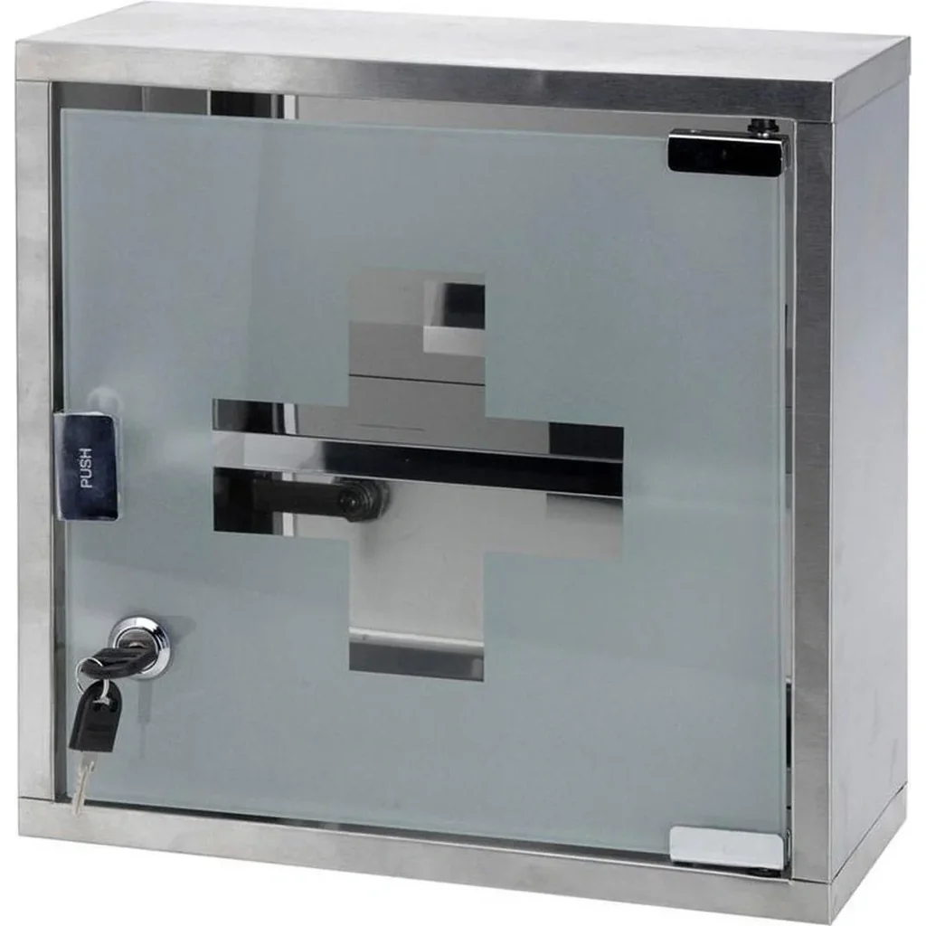Excellent Care Medicine Cabinet - Bathroom Furniture - Stainless Steel - Glass