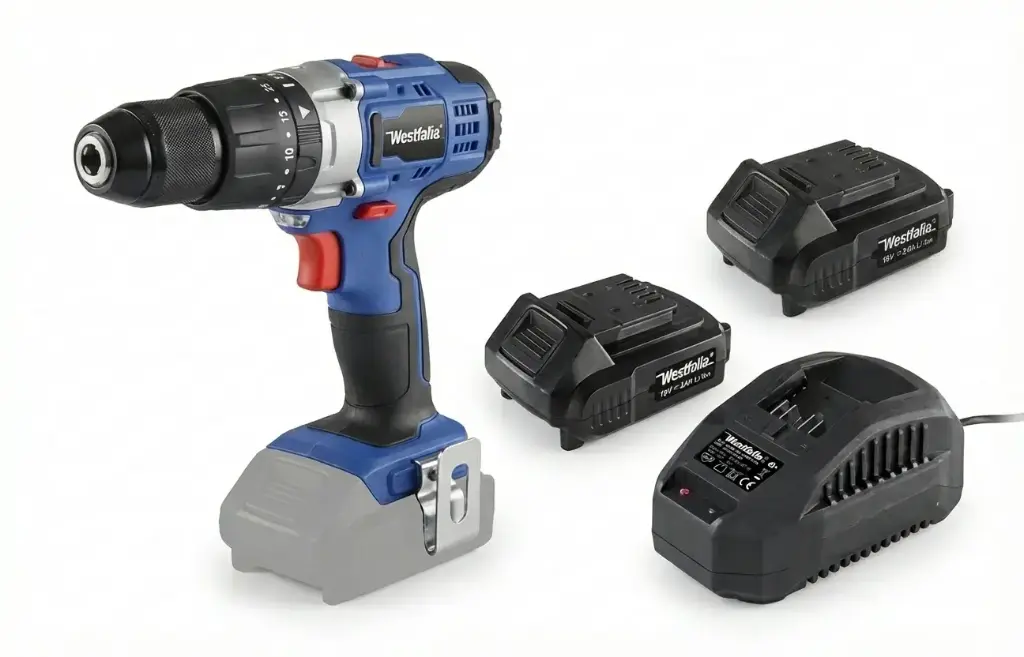 Cordless impact drill 18 V Li - Ion ASBS 18 including 2 batteries 2.0 Ah and charger