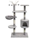 Sisal scratching post for cats 125 cm grey