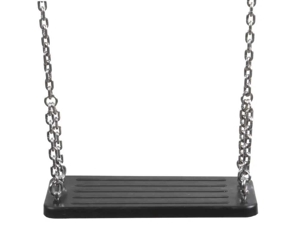 Swing seat made of black rubber with galvanized chain 2.0 m
