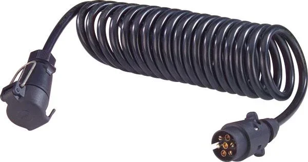 Spiral connection cable, 3.5 m with plug and coupling socket