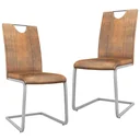 Dining room chairs 2-seater faux leather brown