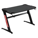 Computer Desk Gaming Table with LED Light Desk with Cup Holder Headphone Hook Z-shaped Office Table MDF Metal ABS