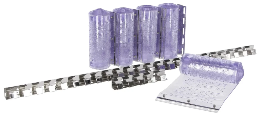 Fly strip curtain set with PVC strips, 225 x 30 cm
