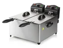 Double deep fryer stainless steel, 2 x 3 liters
