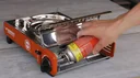 Compact gas table cooker Deluxe RS 220 with integrated cartridge compartment