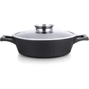 Low saucepan / frying pan - with glass lid - 40 cm - black