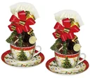 Christmas place setting "Christmas tree" set of 2 green