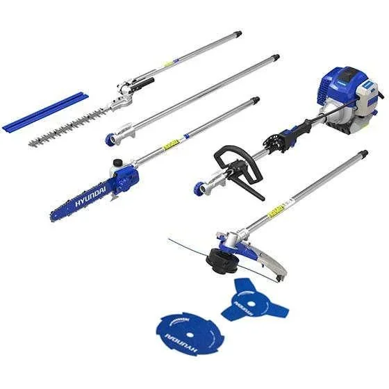 4-in-1 brush cutter, hedge trimmer and chainsaw with petrol engine