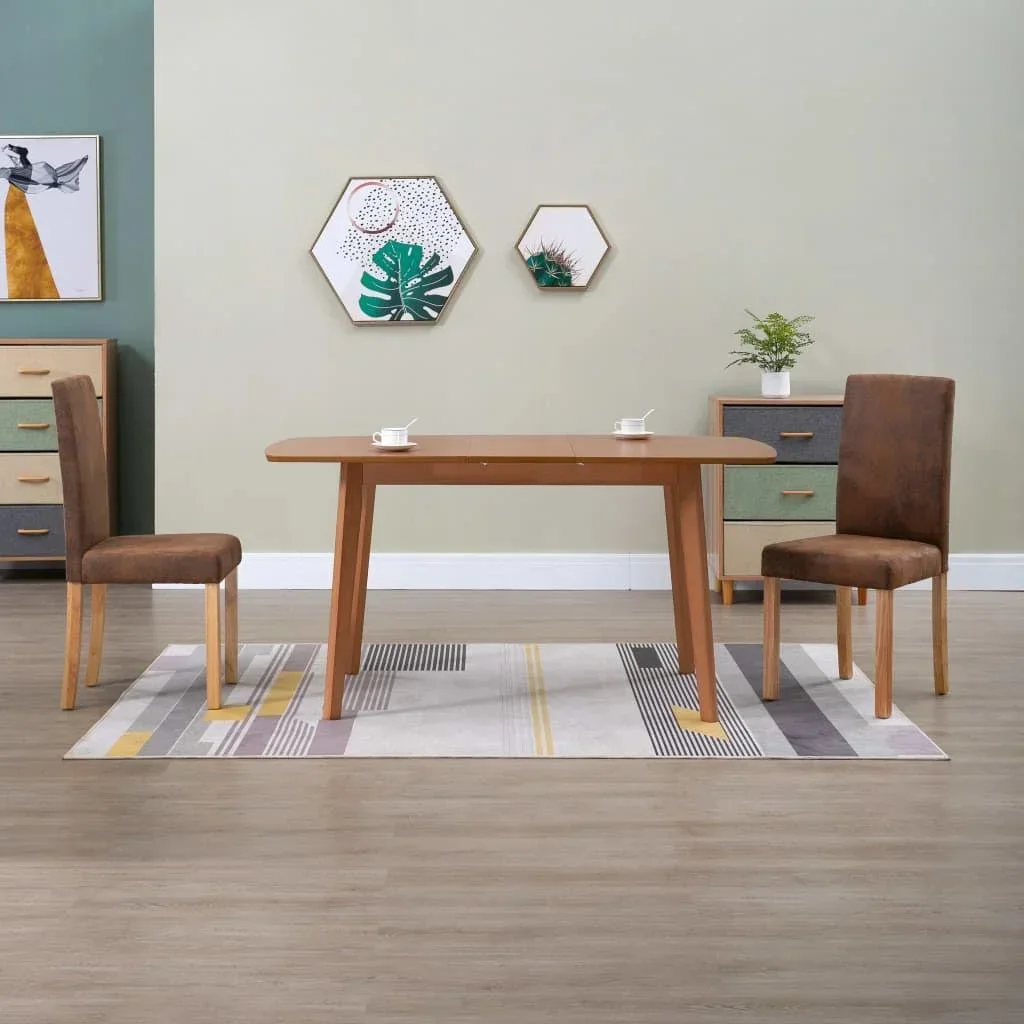 Dining room chairs 2-seater faux leather brown