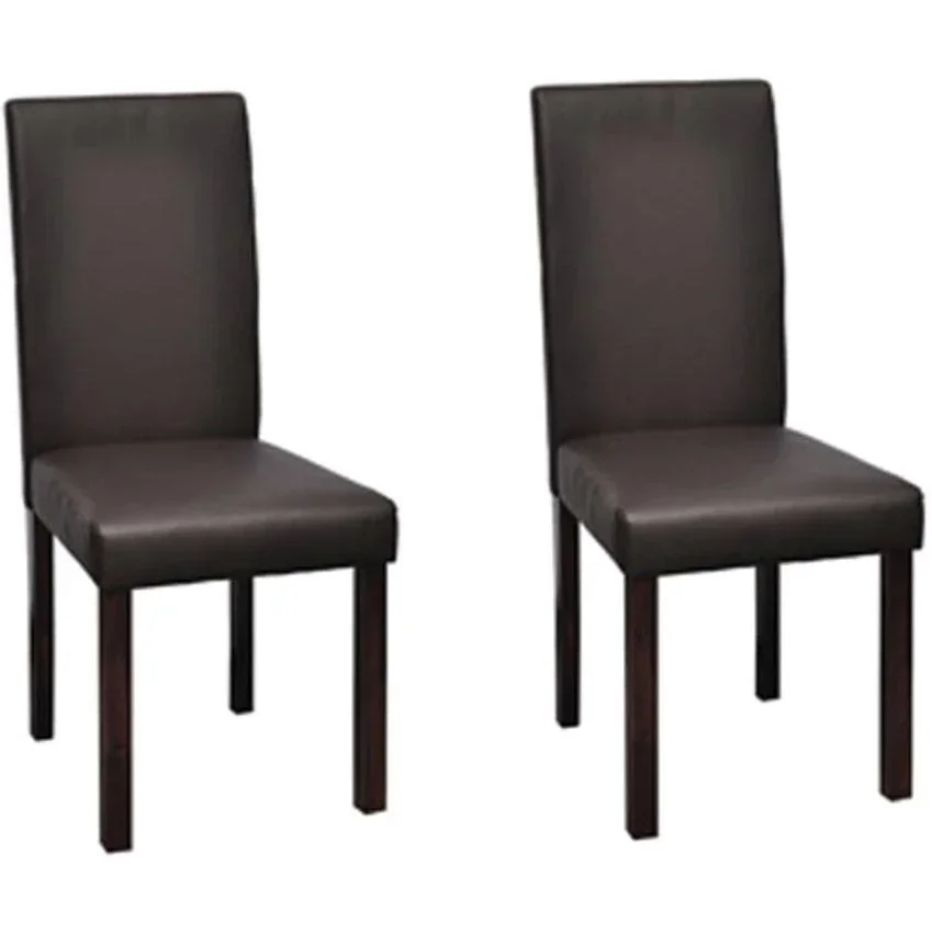 Dining room chairs 2-seater faux leather brown