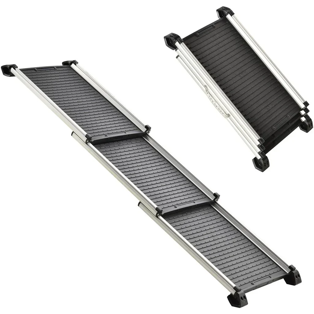 Loading ramp dog stairs foldable 159 x 42 x 11.5cm, black