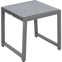 Polyrattan garden table with tempered glass