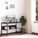 Desk for study room computer desk office table home office modern design chipboard metal black 120 x 60 x 75