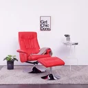 Massage table adjustable with footstool artificial leather red
