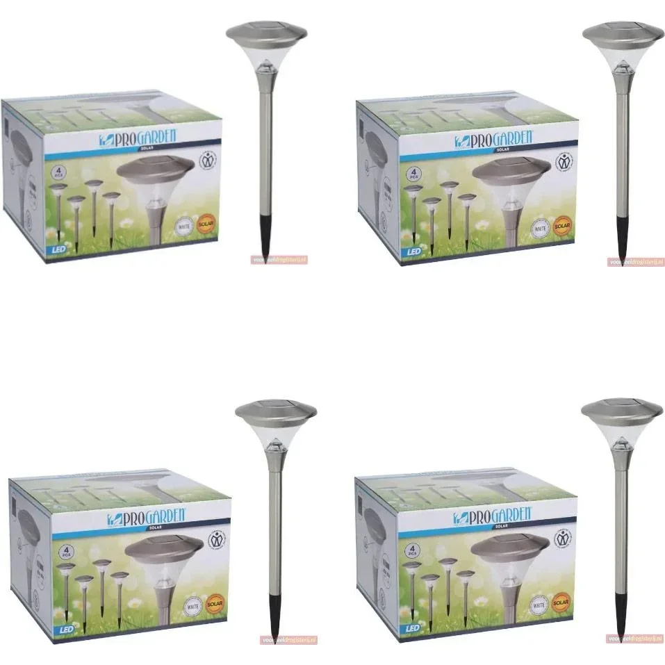 4x Progarden Solar Garden Lights Set of 4 - 47cm (Turns on automatically)