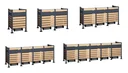 Garbage can cover Planum 3-box, 120 cm, wood look