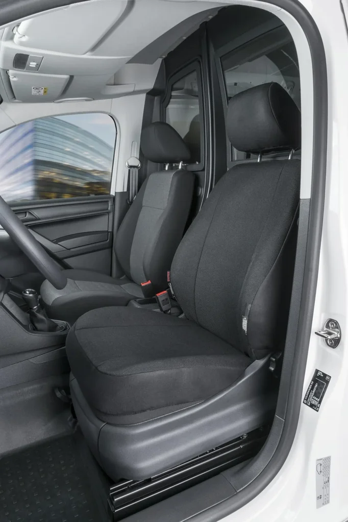 Fitted seat covers for VW Caddy for single front seat made of fabric from model year 02/2004 to today