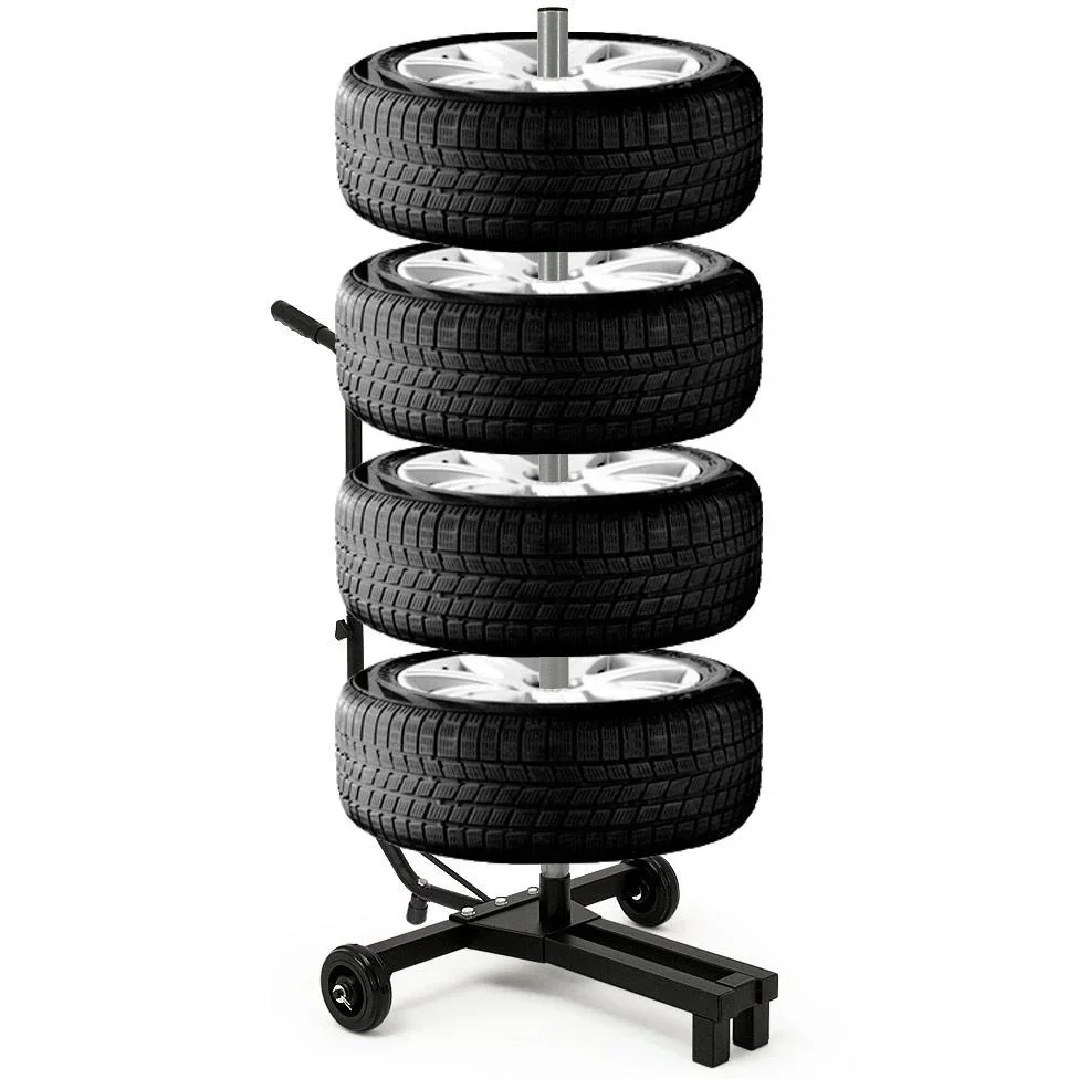 Mobile tire rack - for 4 tires up to 225 mm