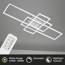 LED wall and ceiling light, 104 cm, CCT, 5500 lumens, 55 watts, aluminum-chrome