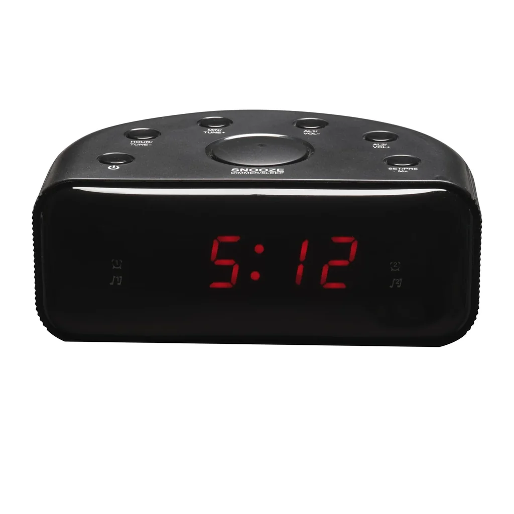 Radio alarm clock with dual alarm