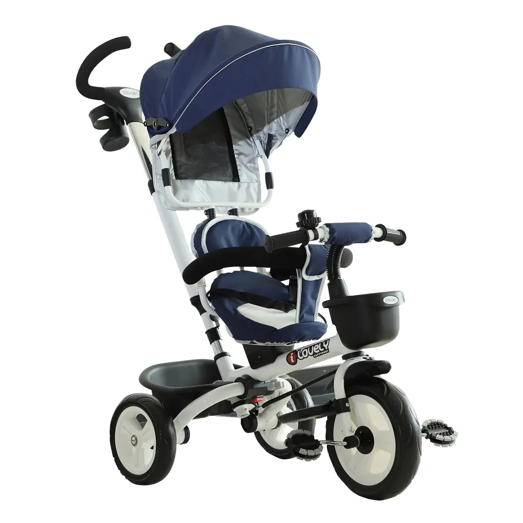 4-in-1 children's tricycle with sun canopy