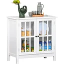 Kitchen cabinet with glass doors white