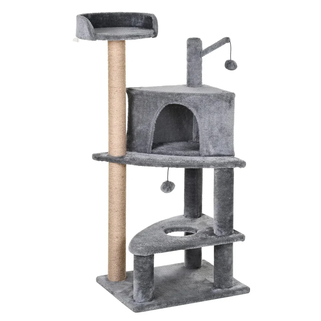 Scratching post with play balls