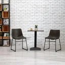 Dining chair faux leather dark brown