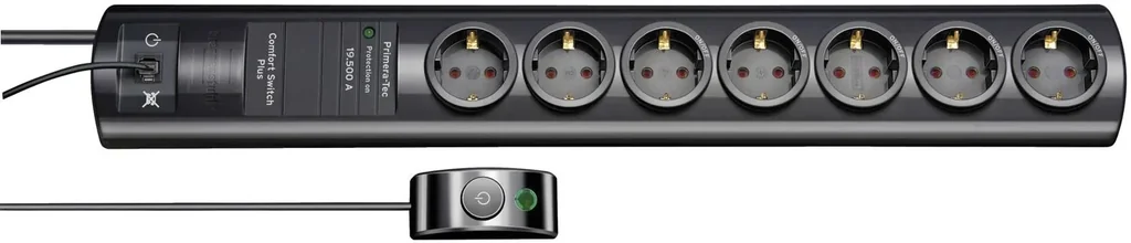 7-way power strip Primera-Tec Comfort Switch Plus with surge protection 19500 A