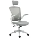 Office chair ergonomic desk chair with rocking function high backrest lumbar support headrest foldable