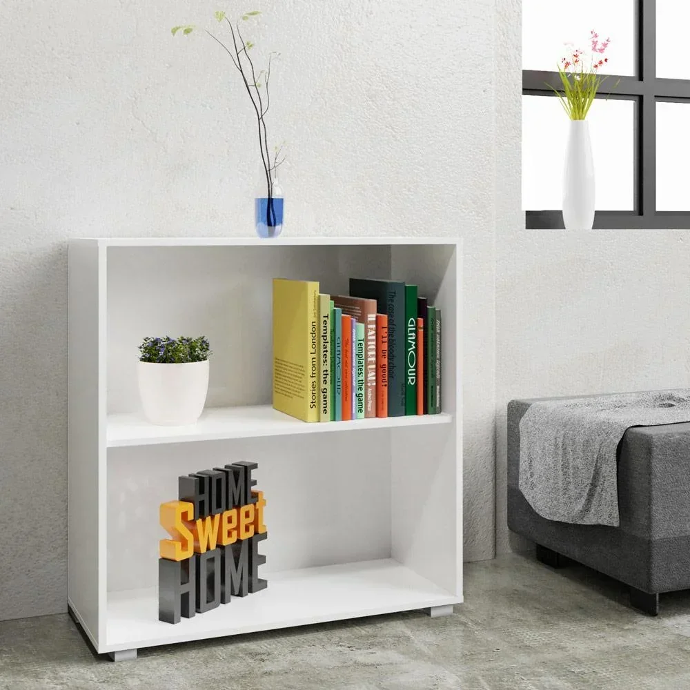 Bookcase "Vela" White - 2 shelves