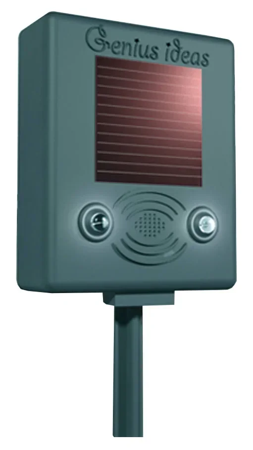 Solar bird deterrent with repellent sound & flash light