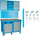 Workbench SET MEGA 31 pieces, workbench, tool wall, pegboard and accessories
