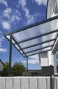 Patio roof Premium, anthracite, 4102 x 4060 mm - Polycarbonate multi-wall sheets 16 mm, white striped