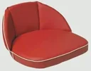 Tractor and tractor seat cushion, 17 cm back, red, strap