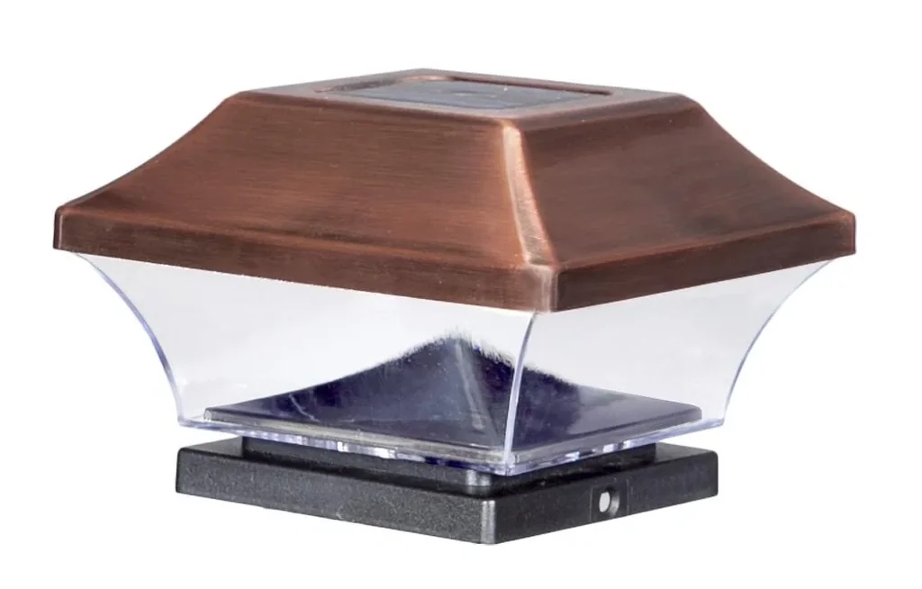 Solar copper fence post lights