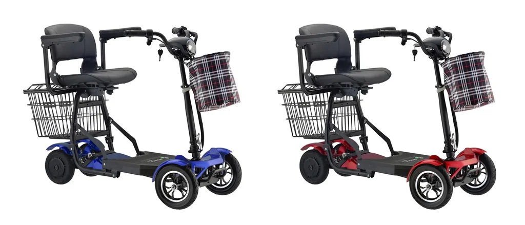 4-wheel electric vehicle Assisi 2.0, 6 km/h, Safety Plus: 36V/15.6Ah Li-Ion, with luggage bag/basket, indicators, foldable, blue