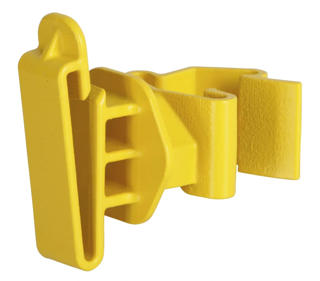 T-Post tape insulator 25 pieces, yellow