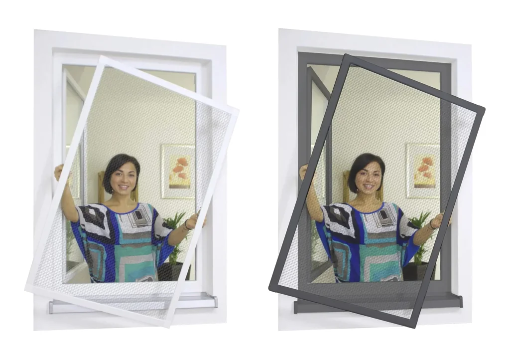 Premium insect screen frame set for windows 120 x 150 cm, anthracite