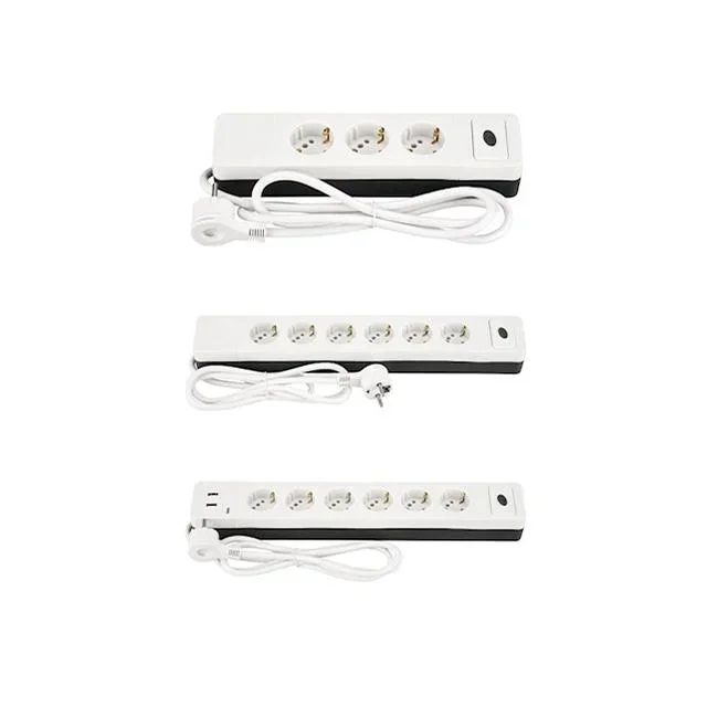 3-way power strip with combo plug system