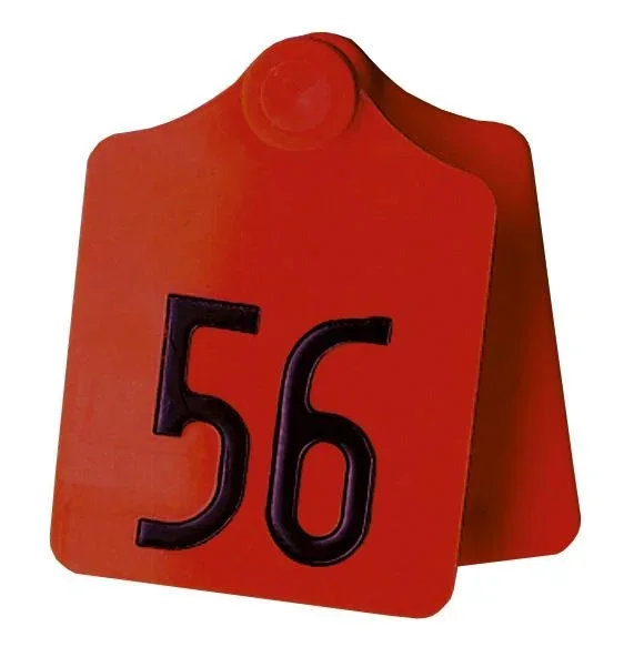 Ear tag PrimaFlex, size 2 printed on both sides 126-150, red