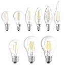 LED STAR FILAMENT lamp with 4 watts, E27, cool white, clear