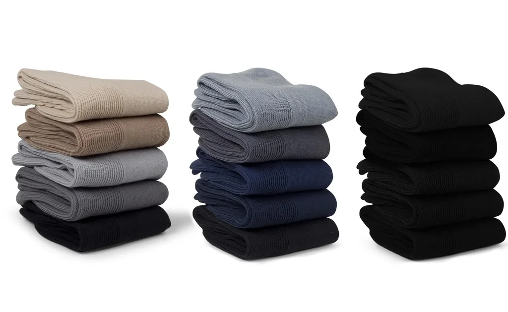 Comfortable socks, black assorted, size 39 - 42, 5 pairs